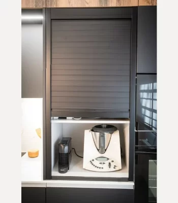 Black Rolling Shutter Cabinet